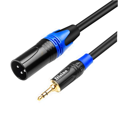 Disino 3.5mm to XLR Cable, Unbalanced 1/8 inch Mini Jack TRS Stereo Male to XLR Male Microphone Audio Cable - 6.6 FT