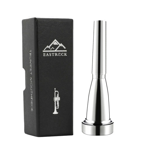EASTROCK Trumpet Mouthpiece 5C Silver Plated Bullet Shape Vaccum Package