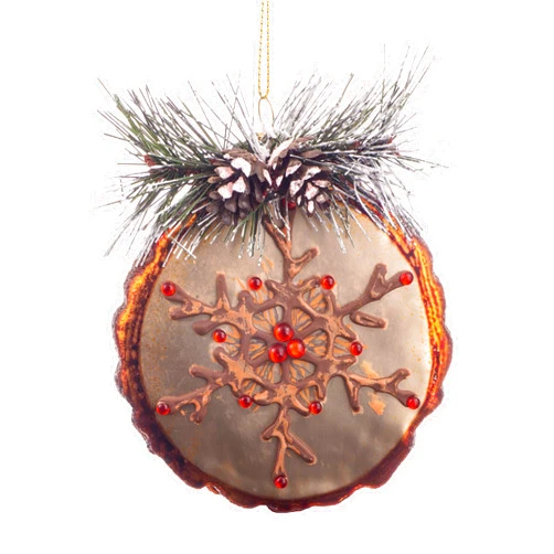 LORMOS Glass Blown Ornaments for Christmas Tree Pine Tree Stump