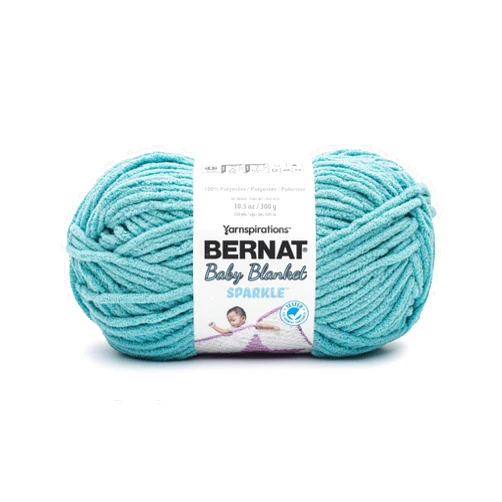 Bernat Baby Blanket Sparkle Seaside Sparkle Yarn - 1 Pack of 300g/10.5 oz - 100% Polyester - #6 Super Bulky - 220 Yards - Knitting/Crochet