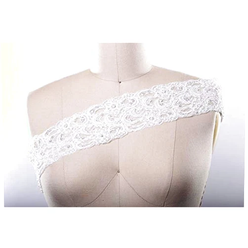 Konkneleuh Ivory Bridal Lace uKET Trim/Oppulent Alencon Bridal Lace with Beading and Cording