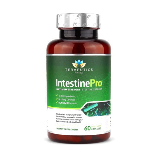 Teraputics IntestinePro Intestine Support for Humans with Non-GMO Wormwood, Black Walnut, Echinacea + 15 More Premium Ingredients, 60 Vegetarian Capsules