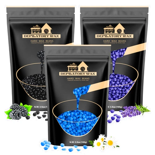 Lifestance Wax Beads Set, 3 Kinds of Waxing Beads, Hard Wax Beans with Lavender & Chamomile & Blackberry, Perfect for Any Wax Warmers, Wax Beads for Hair Removal for Body & Legs