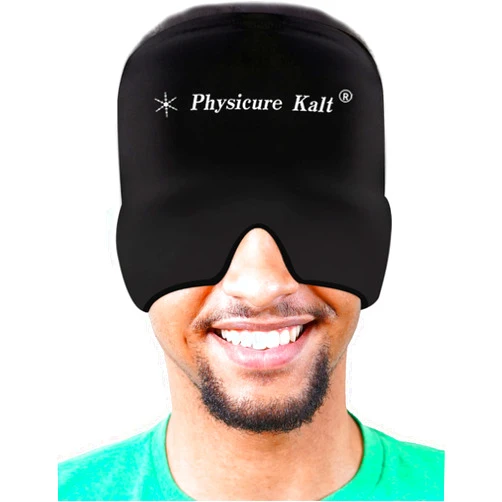 Physicure Kalt Headache & Migraine Relief Hat, Comfortable Migraine Ice Head Wrap, Cold Therapy Migraine Relief Cap for Tension,Sinus & Stress Relief Black
