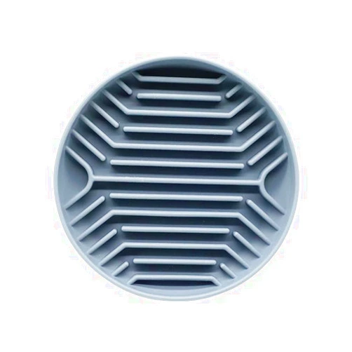 Bikabpet Silicone Slow Feeder Dog Bowls ，Slow Feeder Cat Bowl Wet Food with Suction Cups，Dog Puzzle Feeder ，Interactive Dog Feeder，Reduces Boredom, Anxiety,Anti-Choking, Non-Slip Design(Gray-New, L)