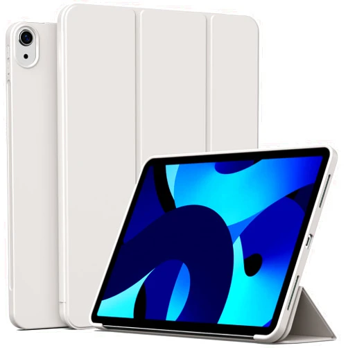 IAMKHO Case for iPad 10th Generation 10.9 inch 2022, Auto Wake/Sleep, Support Touch ID, Slim Trifold Stand Protective Cover with Soft TPU Back for iPad 10th Gen 2022 A2696/A2757 (Gray)