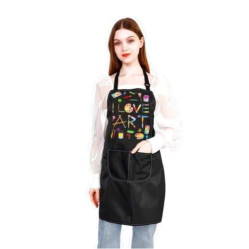 BDPWSS Artist Apron With Pockets Art Teacher Appreciation Gifts Art School Graduation Gift i Love Art Painter Art Lover Gift