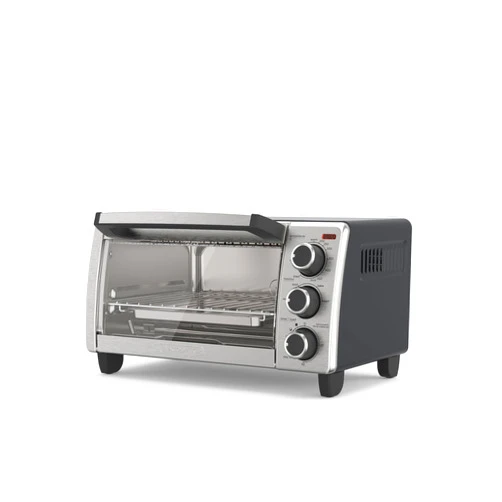 BLACK+DECKER 4-Slice Toaster Oven, TO1756SB, Even Toast, 4 Cooking Functions Bake, Broil, Toast and Keep Warm, Removable Crumb Tray, Timer