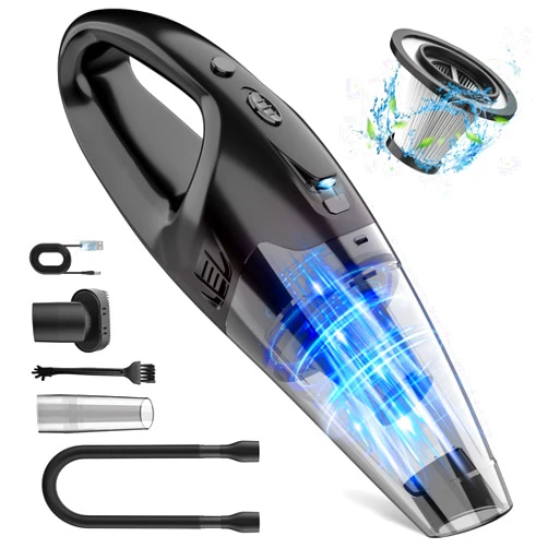 BSRCO Handheld Vacuum Cordless Rechargeable 3-in-1, Dust Busters Cordless Rechargeable with USB Charge, Car Vacuum with LED, HEPA Filter, 1.65LBs Lightweight Vacuum Cleaner for Dust, Pet Hair
