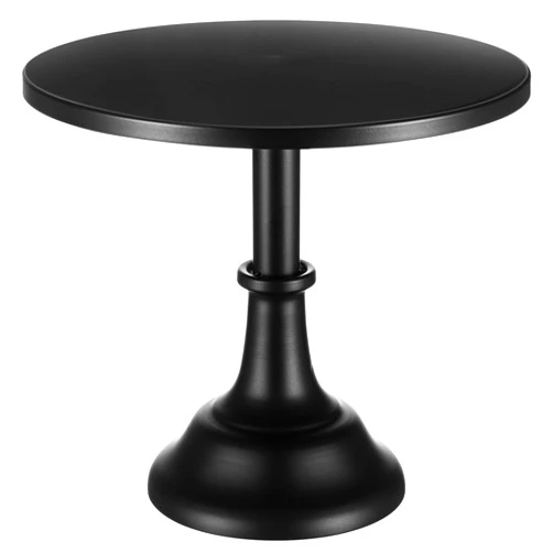 Baderke Metal Cake Stand 10 Inch Round Birthday Cake Stand Dessert Cupcake Display Tray Holder for Wedding Baby Shower Christmas Baking Party Supplies (Black)