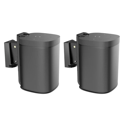 ynVISION.DESIGN Adjustable Wall Mount Bracket Compatible with Sonos One, One SL, and Play:1 Speaker | 2 Pack | (Black)