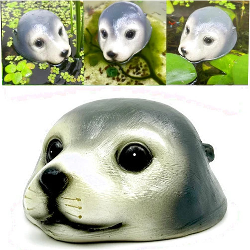 UAYBABU Floating Otter Head Pond Decoration, Hand Painted Otter Sculpture Garden Decoration, Outdoor Pond Decoration, Simulated Floating Otter Head Decoration, Create Unique Aquatic Landscape