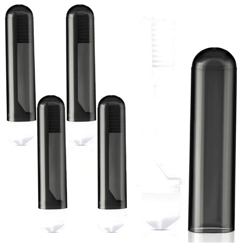Patelai Travel Toothbrush Bulk Folding Mini Toothbrush with Toothbrush Case Soft Potable Travel Size Toothbrush Individually Wrapped Small Toothbrush for Travel Camping School(Black, 4 Pieces)