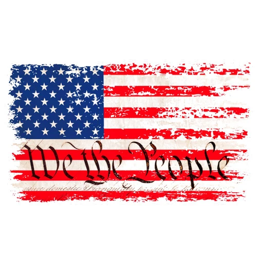 Stickios We The People Decal, Made in USA - Distressed American Flag Patriotic Vinyl Bumper Sticker for Cars, Trucks & Vehicle Windows (5.9 x 3.3 in)