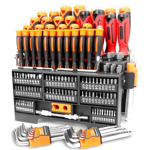 Amartisan 146-piece Magnetic Screwdrivers DIY Tools Set Plastic Racking for Men Tools Gift, Includs Precision screwdriver, Magnetizer, Key Set, Nut Driver and Bit Set
