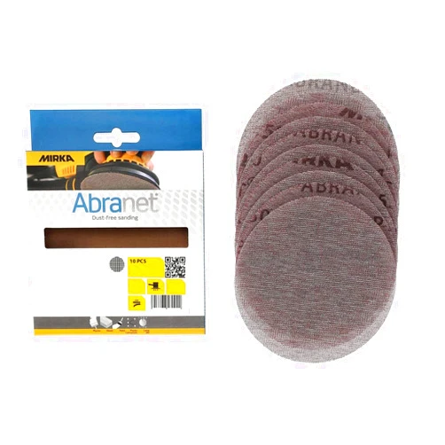 Mirka Abranet Net Disc + Pad Saver / 5 inch/Assortment Grit 80-600 / Sandpaper Sanding Discs Hook and Loop / 10 pcs / 9A-232-APRP