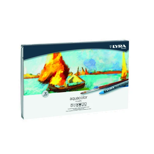 LYRA Aquacolor Water-Soluble Wax Crayons, Set of 48 Crayons, Assorted Colors (5611480)