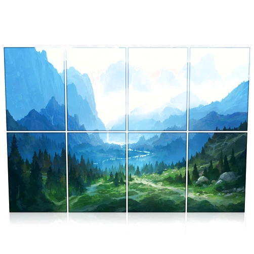 BUBOS 8 Pack Art Acoustic Panels Soundproof Wall Panels,48X32Inches Sound Absorbing Panels,Self-adhesive Decorative Acoustical Wall Panels, Acoustic Treatment for Recording Studio,Landscapes02
