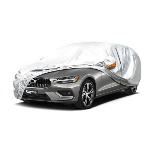 Kayme Car Covers for Automobiles Waterproof All Weather Sun Uv Rain Protection with Zipper Mirror Pocket, Suitable for Audi A4 Avant, Volvo V50 V60 V70, etc. Fit Station Wagon (178 to 190 Inch) 2XL