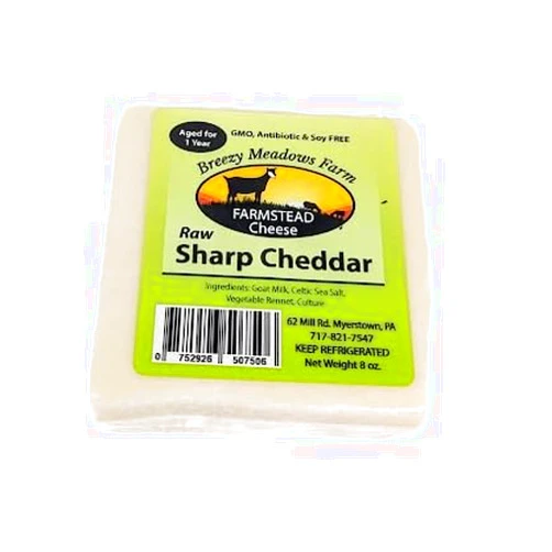 Generic Breezy Meadows Farm Raw Sharp Cheddar 8 oz (Pack of 2)