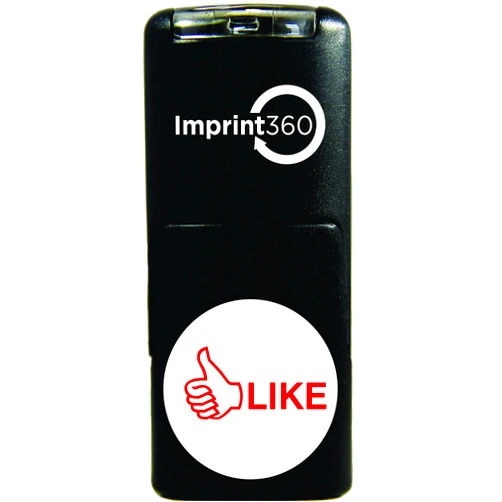 Supply360 AS-IMP2022 Round Stamp - Dislike with Thumbs Down, Red Ink, Durable, Light Weight Self-Inking Stamp, 5/8