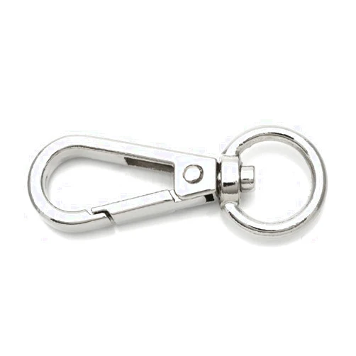 CRAFTMEMORE 10pcs Swivel Lobster Clasps Push Gate Snap Hook Bag Clips Purse Accessories FSO (Silver)