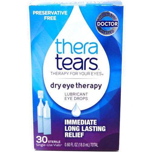 Thera Tears Lubricant Eye Drops, 30 Count, Pack of 2