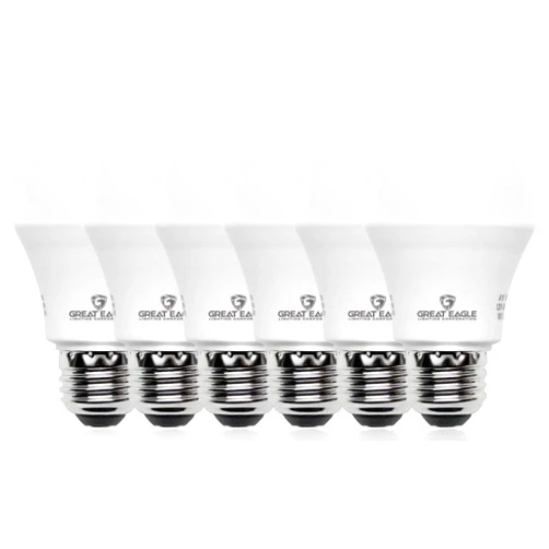 Great Eagle Lighting Corporation 100W Equivalent LED A19 Light Bulb Daylight 5000K Dimmable UL Listed (6-Pack)