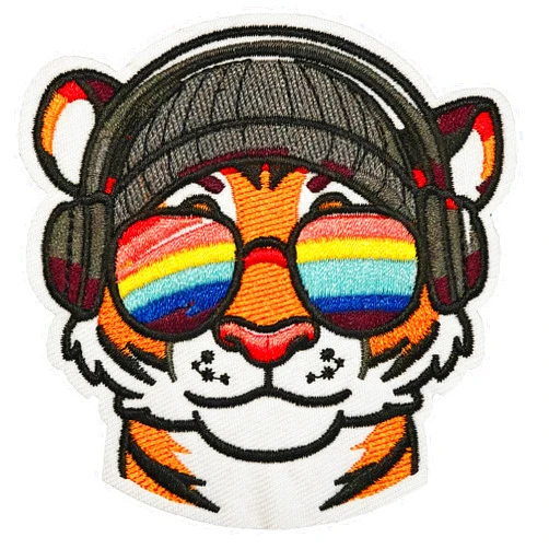 Acoinel Tiger Iron On Patches - Tiger Rainbow Sunglasses Iron On Sew On Applique Decorative DIY for Adults Kids Teens Funny Cool Embroidered Patch for Clothes Jacket Jeans Backpack Hat