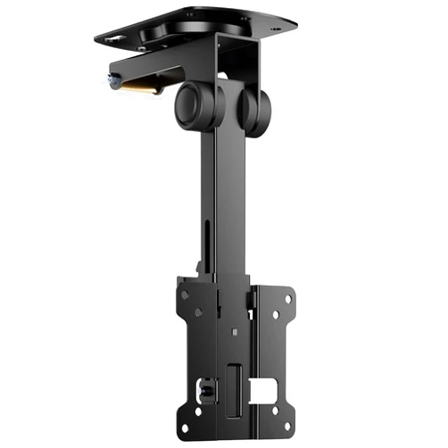 WALI Folding Ceiling TV Mount, Swivel and Flip Down TV Bracket for 13 to 27 inch Flat Screens up to 44 Lbs, Under Cabinet Mounting Saving Space Max Mounting Holes 100x100mm(FCM101), Black