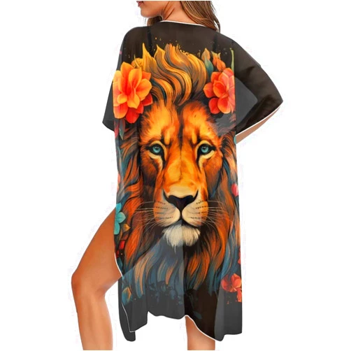 PCSJRKG Women's Beach Cover up Swimsuit Kimono, Loose Casual Swimsuit for Bikini Resort Wear