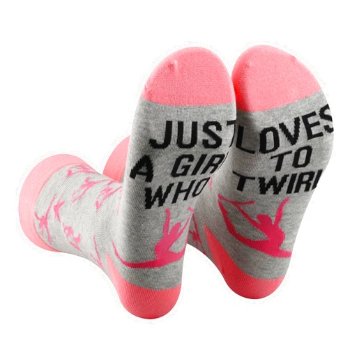 PXTIDY 1 Pairs Baton Twirling Socks Baton Gifts Majorette Gifts Twirling Lover Gift Just A Girl Who Loves To Twirl Socks