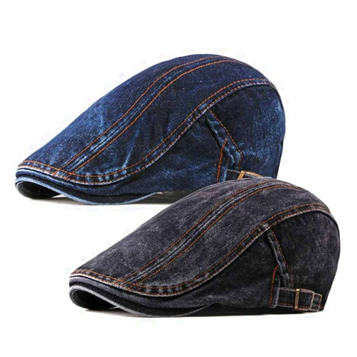 ALL IN ONE CART 2 Pack Men's Cotton Flat Cap Ivy Gatsby Newsboy Cabbie Caps Hunting Hat