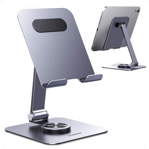 UGREEN Tablet Stand Holder for Desk 360° Rotating Base Aluminum Tablet Holder Adjustable Multi-Angle Home Office Accessories Compatible with iPad Pro Air Mini 13 12.9 11 Inch
