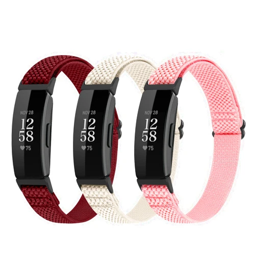 Huamanlou Adjustable Elastic Nylon Sport Bands Compatible with Fitbit Inspire 3/Inspire 2/Inspire/Inspire HR/Ace 2/Ace 3, Soft Loop Stretchy Straps Replacement Wristbands for Fitbit Inspire Women Men