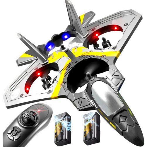 Akargol 4CH Remote Control Plane, RC Jet Plane for Kids and Adults - 4 Channel,2 Battery LED Light Remote Control Airplane Fighter,Rechargeable Battery,Low Battery Alarm,Easy to Fly Drone Gift for Boys&Girls