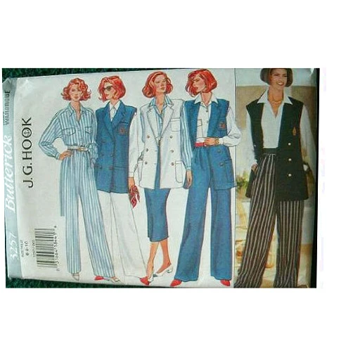 Butterick J.G. Hook Today's Wardrobe Pattern 3257 Misses Vest, Shirt, Skirt and Pants with Variations Size 6-10