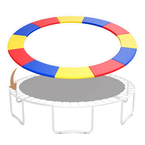 KOTEK Trampoline Pad, 8FT 10FT 12FT 14FT 15FT 16FT Trampoline Spring Cover, No Hole for Pole, Tear-Resistant, Waterproof Trampoline Accessories Safety Pad, Trampoline Padding Replacement