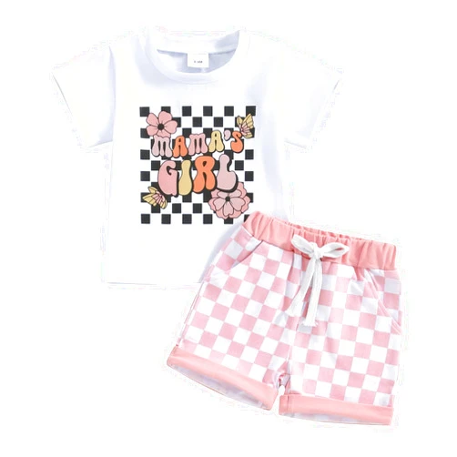 DuAnyozu Toddler Baby Girl Summer Clothes Waffle Short Sleeve T Shirt Top Shorts Set Infant 2 Piece Summer Outfits