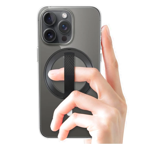 EWA MagOne 2nd Gen Phone Grip Stand with Replaceable Silicone Finger Strap, Removable Magnetic Ring Holder Kickstand Loop, Accessories for 15, 14, 13 Pro/Max/Plus