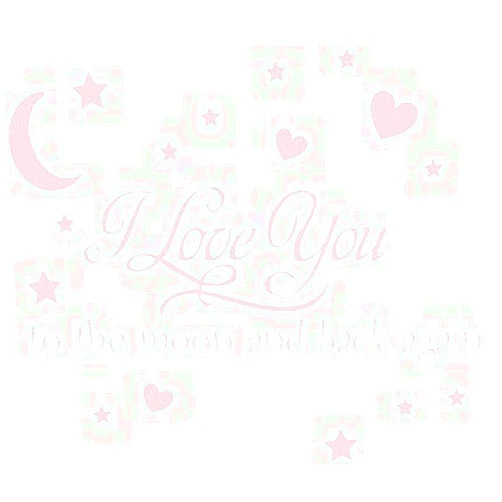 Decaltor I Love You to The Moon and Back Again Wall Sayings Vinyl Art Decal Quote Sticker Home Decal Sty1 (Bubblegum Pink)