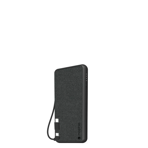 mophie powerstation Plus (6,000mAh) - Qi Wireless Charging with Built in Micro USB and Lightning Cables - Black (401101662)