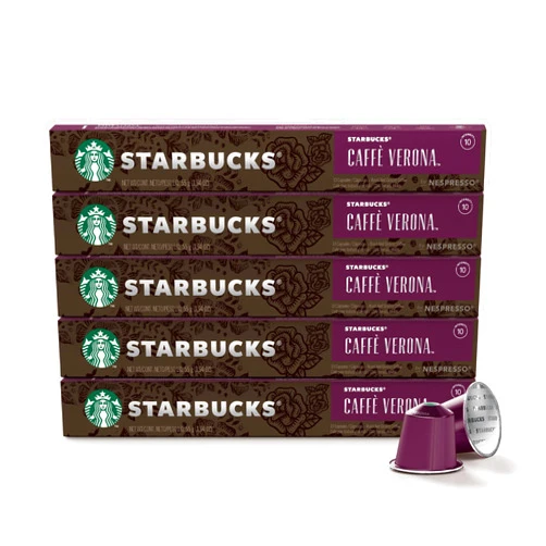 Starbucks by Nespresso, Caffè Verona (50-count single serve capsules, compatible with Nespresso Original Line System) Caffe Verona Caffe Verona