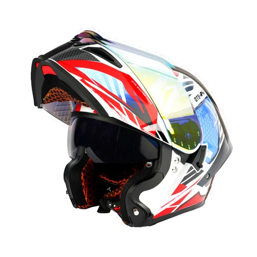 Orthrus Modular LED Full Face Motorcycle Helmet - DOT Approved, Flip-Up Dual Visor Design for Motorbikes, Street Bikes, Mopeds, Racing, Commuting - Unisex Adult