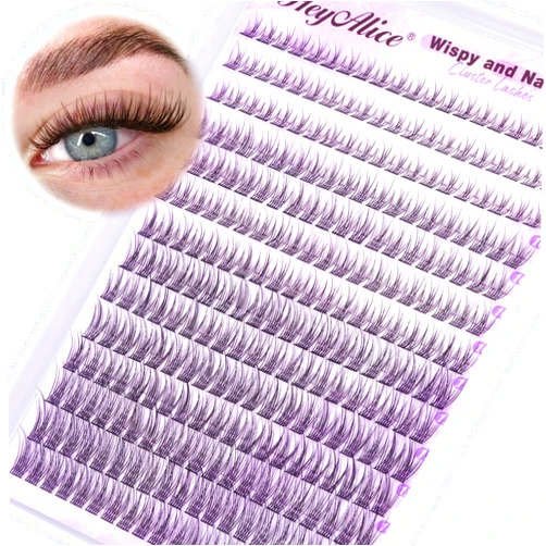 HeyAlice Natural Lash Clusters Wispy Cluster Eyelash Extensions 280Pcs Eyelash Clusters C Curl Cluster Lashes Natural Individual Lashes 8-14mm DIY Lash Extension by HeyAlice