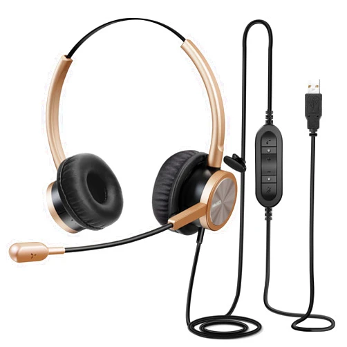 MAIRDI PC Headset with USB Noise-Canceling Mic for Teams & Zoom, Remote Work & Call Center, Dictation for Dragon Naturally Speaking