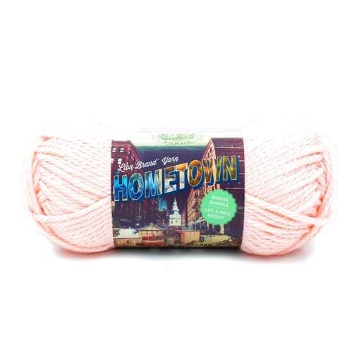 Lion Brand Yarn (1 Skein) Lion Brand Yarn 133-101 Hometown Bonus Bundle Yarn, Providence Pink