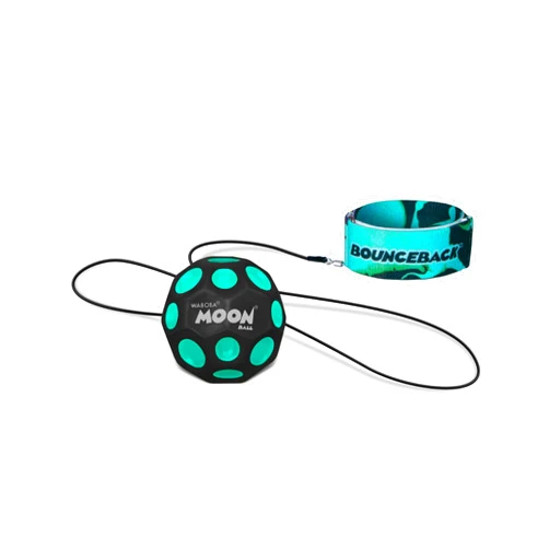 Waboba Bounceback Returning Black and Blue Moon Ball Hyper Bouncy Balls, All Ages Extreme Bounce and Fun, Super High Bouncing Ball for Active Play and Outdoor Games