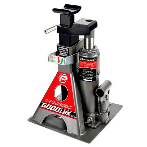 Powerbuilt 3 Ton, Bottle Jack and Jack Stands in One, 6000 Pound Capacity, All-in-One Car Lift, Heavy Duty Vehicle Unijack, Wide Base, 620471