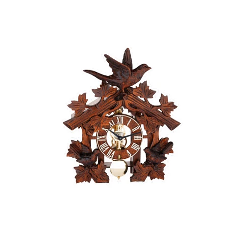 Qwirly Store: Hermle Manfred Black Forest Mechanical Table Clock with Carved Birds - New Holidays 2018 Model 23028-030721 in Cuckoo Clock Style - Great Decor Item or A Perfect